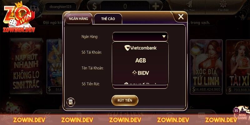 Rút Tiền ZOWIN - Từng Bước Đem Tiền Về Siêu Dễ Cho Tay Chơi 3 Chọn phương thức rút tiền ZOWIN phù hợp nhất