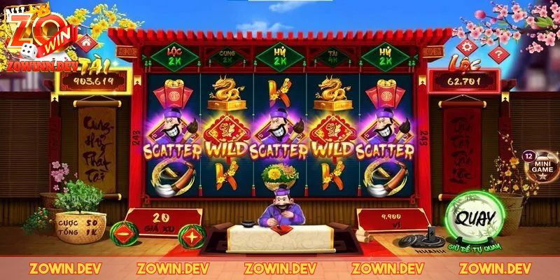 Slotgame Ông Đồ ZOWIN - Trò Đặc Sắc, Thưởng To Mỗi Lượt Chơi 2 Lối chơi và thưởng nổi bật của Slotgame Ông đồ ZOWIN